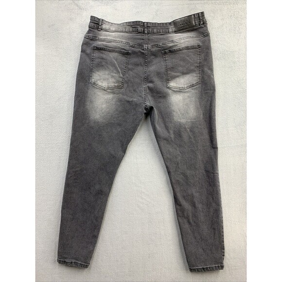 Man Boohoo Man Denim Jeans Men's Size 46x29  Button Fly Factory Distressed - Picture 2 of 15